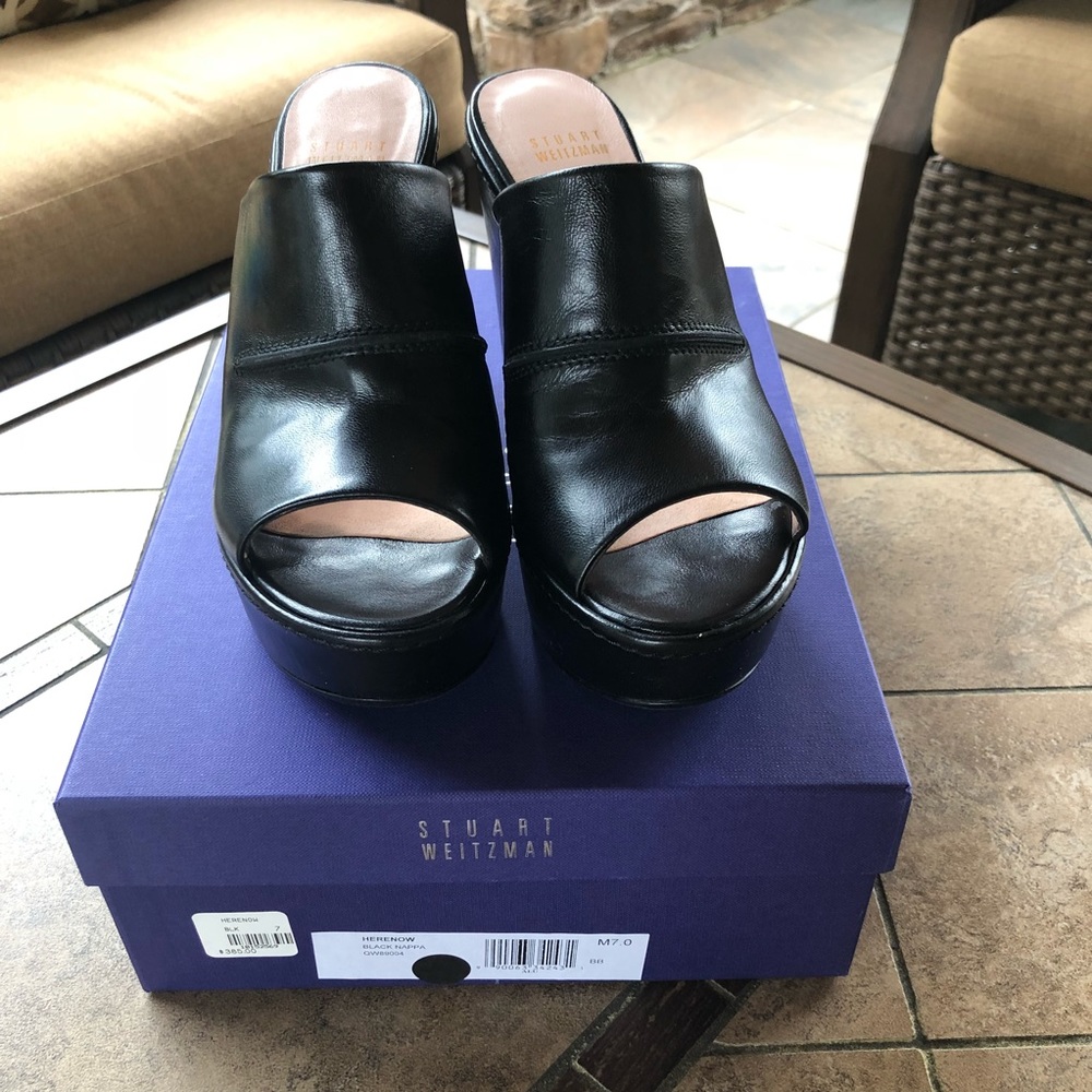 Black Stuart Weitzman Wedge Sandle